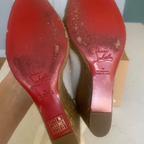 Christian Louboutin White Platform Espadrilles - Picture 4 of 10